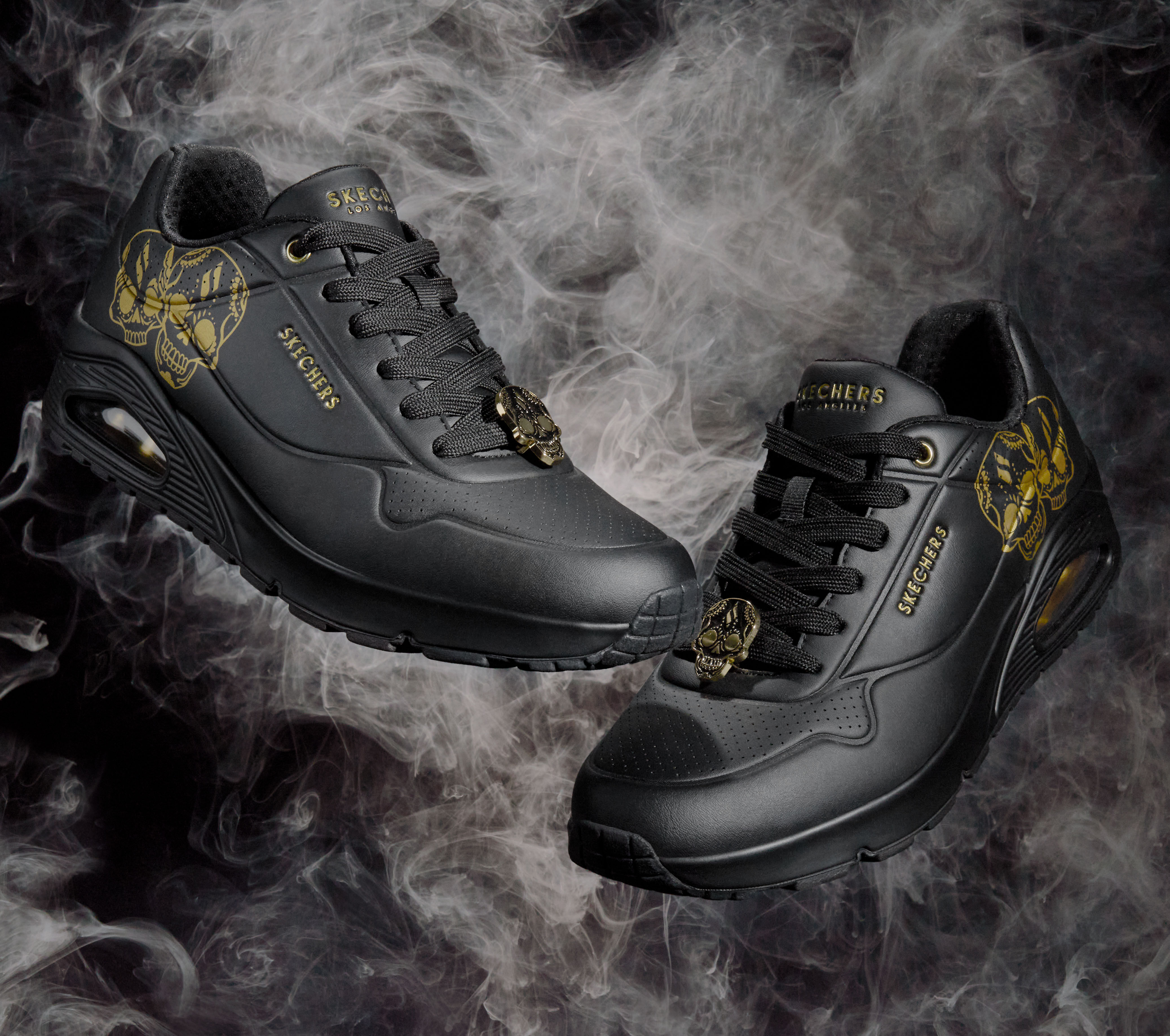 black shoes with skulls